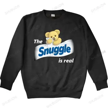 Мужская высококачественная толстовка с капюшоном The Snuggle Is Real Snuggle Bear hoodie из хлопка с принтом 