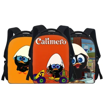 Детские сумки для книг в детском саду Милые рюкзаки учеников начальных классов Calimero Аниме Манга Повседневные Детские школьные сумки Infantil Mochila Изображение