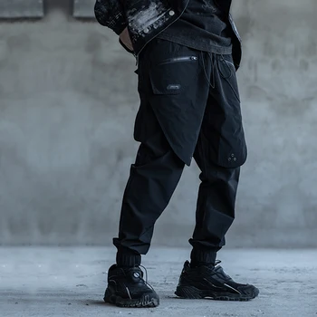Брюки ESDR с завязками из полиэстера, джоггеры, технологичная одежда, эстетичная уличная одежда в японском стиле Изображение
