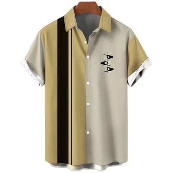2022 Новая Летняя Повседневная Мужская рубашка С 3D Принтом, Гавайские рубашки Для Мужчин, Harajuku, Футболки Оверсайз, Мужская Одежда, Топ Изображение