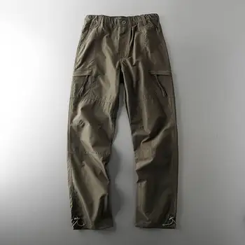 С поясом Мужские треккинговые брюки для рыбалки в походном лагере с ветрозащитной тонкой мягкой оболочкой, прямая рабочая одежда, повседневные брюки, оснастка Изображение