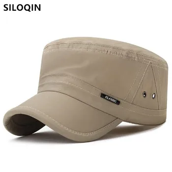 Осенняя мужская плоская кепка, тонкие дышащие военные шляпы, кепка для гольфа, кепка для кемпинга, рыболовная кепка, темно-синие кепки для мужчин, дорожная шляпа, Бесплатная доставка Изображение