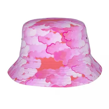 Японские шляпы-ведерки с облаками для мужчин и женщин Dawn Pink И Coral Cloud, Летние пляжные кепки Dawn Pink и Coral Cloud для рыбаков Изображение
