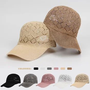 Модная брендовая бейсболка, женская бейсболка, Дышащая мужская женская летняя сетчатая кепка, бейсбольные кепки Gorras, прямая поставка Изображение