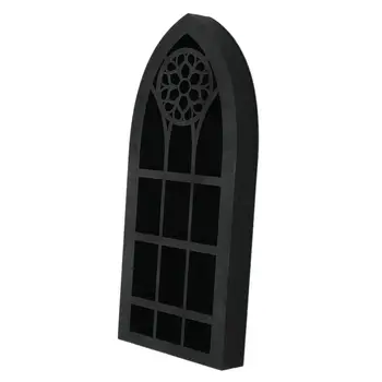 Настенная витрина Деревянный дизайн церковного окна Современная деревянная полка для стены Плавающие полки для гостиной Ванной комнаты кухни Изображение