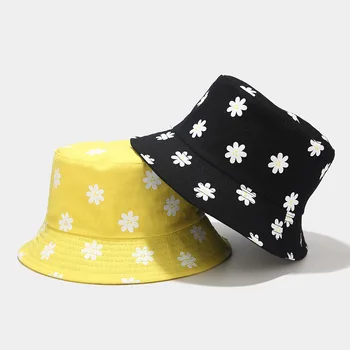2023, шляпа-козырек, Новая шляпа рыбака с цветочным принтом, женская японская шляпа для бассейна, летняя уличная двусторонняя шляпа-козырек Изображение