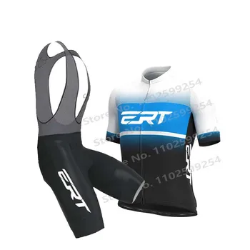Летняя мужская майка ERT для велоспорта 2023 г. Комплект велосипедной одежды из быстросохнущего полиэстера Pro Bike Clothes Maillot Ciclismo Cycling Clothes Изображение