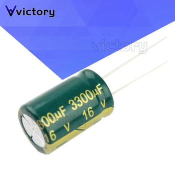 10 шт Алюминиевый электролитический конденсатор 3300 мкФ 16 В 10x25 ММ 13*20 ММ Радиальный электролитический конденсатор Изображение