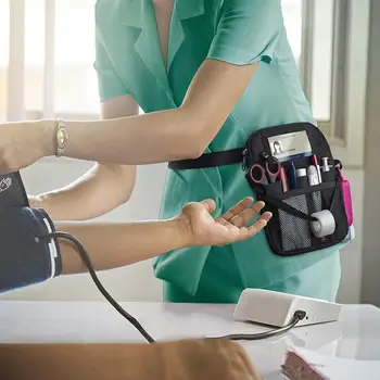 Поясная сумка для медсестры с несколькими карманами, сумка для хранения инструментов с застежкой-молнией, Регулируемая сумка для инструментов для медсестер из ткани Оксфорд, поясная сумка для ремня безопасности Изображение