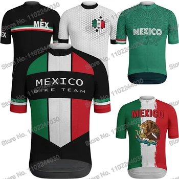 Велосипедная Майка Сборной Мексики 2023 года, Летняя Велосипедная Одежда с коротким рукавом, Мужская Рубашка для шоссейных гонок, Велосипедные топы MTB Maillot Изображение