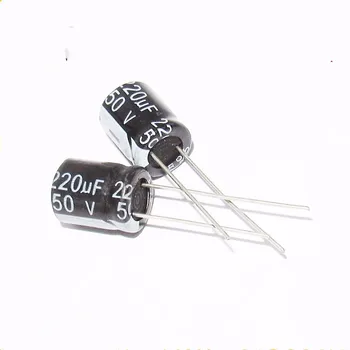 Алюминиевый электролитический конденсатор 220 МКФ Объемом 50 В 10*17 мм 50 В 220 мкФ Новый оригинальный (10 шт.) Изображение