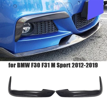 Каркас передней противотуманной фары автомобиля из черного углеродного волокна, воздушный нож, защитная крышка противотуманной фары для BMW F30 F31 M Sport 2012-2019 Изображение