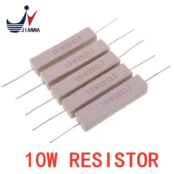 10шт 10 Вт Цементный резистор сопротивления 10 15 20 25 Ом 10R 15R 20R 25R Изображение